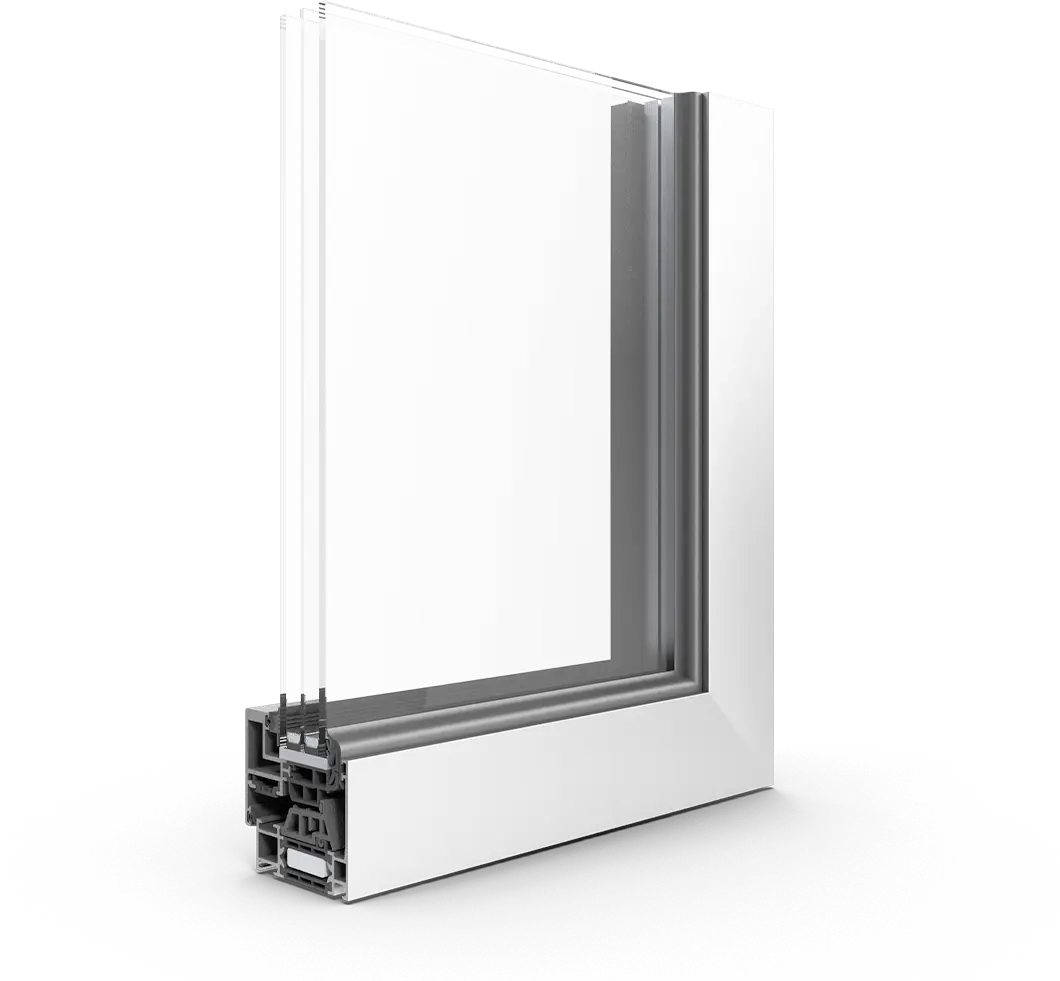 L angle of an impact window cross-section