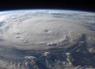 hurricane seen from outer space during hurricane season